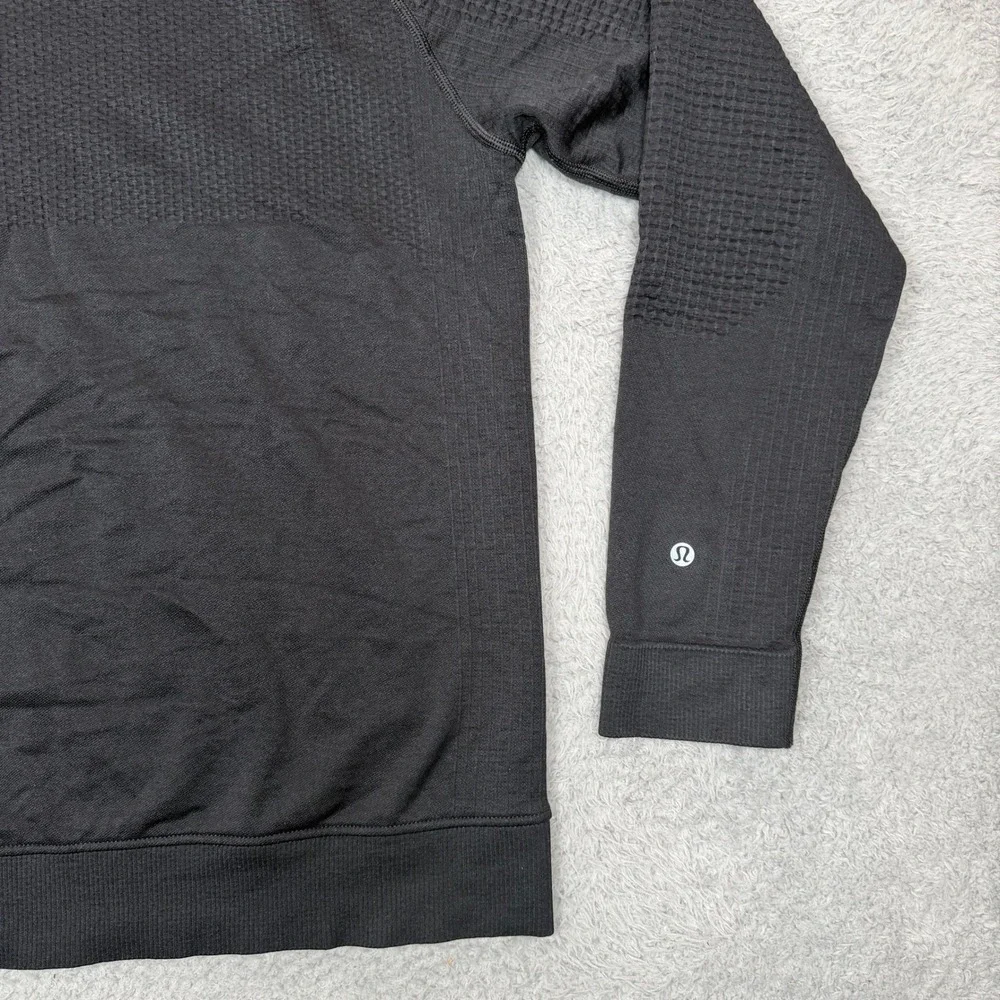 Lululemon Engineered Warmth Crewneck Black Merino Wool Blend Mens Large Sweater